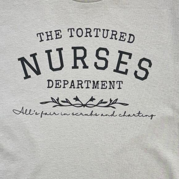 Tortured Nurses Department Scrubs and Charting Womens Medium T-Shirt - Picture 2 of 7